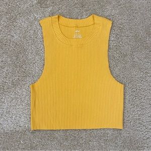 Aerie Size Small Yellow Ribbed Tank